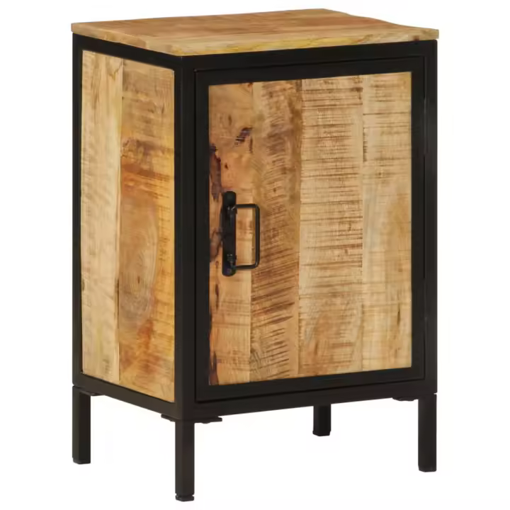 vidaXL Mueble de baño madera maciza de mango y hierro 40x30x60 cm - 1