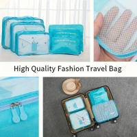 Organizador De Viaje 6pcs Bolsas De Almacenamiento Portátiles Organizador De Maletas Para Mujeres Bolsa De Ropa Y Zapatos De Viaje - details 3
