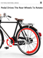 Bicicleta De Escala 1:6 Vintage Modelo De Juguetes Automóviles Metálicos Neumáticos De Goma Cuerpo De Aleación Regalo De Festival Para Niños Mayores De 14 Años - details 6