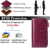 Cartera de mujer de cuero genuino de gran capacidad con múltiples tarjetas - details 3
