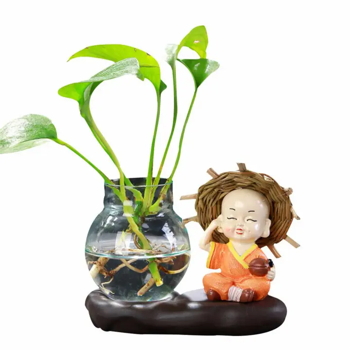 Vaso De Vidrio Transparente Para Plantas Terrarium Decoración De Escritorio Radish Verde Hidroponía Creativa Vaso Personalizado - 1