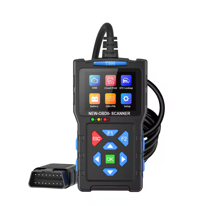 Escáner T300 OBD2 Lector de códigos de estado I/M Modo 6 Modo 8 Herramienta de escaneo Información de ECU Datos en vivo Probador de sensor de O2 Búsqueda de DTC Prueba de batería Actualización de software - 1