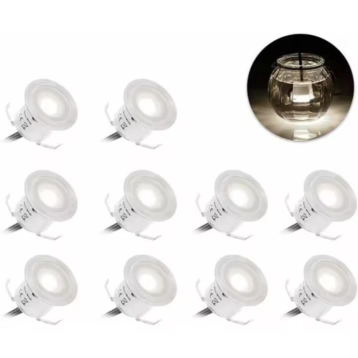 AIDUCHO Kit D'éclairage De Pont À Led Encastré / 10 Pièces / Chauffage Basse Pression 12v / Lampadaire Led Ip67 Étanche Blanc Na - 1