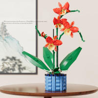 Juego De Construcción Creativo De Bloques MOC Con Bouquet De Flores Y Bonsái Orquídea Modelo De Plantas Puestas En Vaso Decoración Para El Hogar Juguetes Para Niños Regalos - details 2