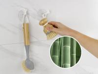 Cepillo de Palma de bambú, Cepillo para Fregar Platos, ollas, sartenes, Fregadero de Cocina, Paquete de 2 - details 1