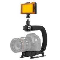 PULUZ-estabilizador de cámara SLR de mano en forma de C, soporte de agarre de mango de cámara DV portátil ABS con zapata fría, carga máxima: 3kg - details 5