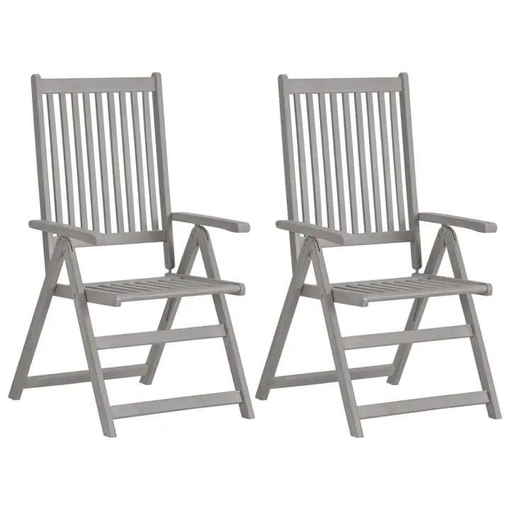 Sillas reclinables Jardín y vestimentos 2 UDS Madera maciza Acacia - 1