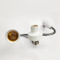 Soporte De Luces LED Ajustable En Blanco Con Base E27 Splitter Y Conector De Tubo Extensión Para Bombillas Convertidor De Soporte De Lámpara - details 5