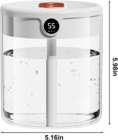 Nuevo Humididiador de Doble pulverización de 2L, USB de gran capacidad, Hogar Silencioso, dormitorio, oficina, Luz Nocturna, Número
Pantalla de humidificador, Blanco - details 2