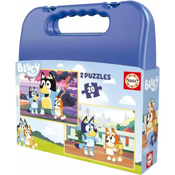 Educa MALETA PUZZLES 2X20 BLUEY para Niños - 1