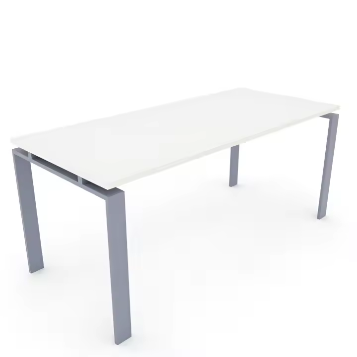 OFICIT Mesa blanco estructura CLASSIC gris plata, ideal para Hogar, Estudio, Trabajo, Despacho, Oficina. - 1