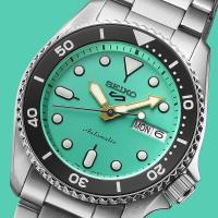 reloj automático buceo Seiko 5 Sports SKX ‘Midi’ Teal SRPK33K1 38mm 100m WR correa de acero - details 2