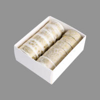 Set De 12 Rolls De Cinta De Washi Con Estampado De Plantas Y Flores Doradas Cinta Adhesiva Decorativa De Oro Para DIY Stickers Scrapbooking Y Papelería - details 6