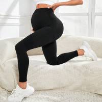 Leggings De Maternidad Con Cintura Alta Y Soporte Para El Bello Tejidos De Spandex Y Nylon Ajustados Trajes De Forma Corporal Para Mujeres Embarazadas - details 4