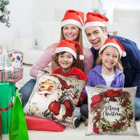 4pcs Fundas Para Cojines Navideñas 45x45cm Escena De Navidad Para Sofá Y Sala De Estar Regalos De Año Nuevo 2025 Material De Lino Y Algodón - details 5