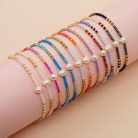 Pulsera Bohemia Hecha a Mano Con Perlas Naturales Y Granos De Arroz Coloridos Estilo Único Y Niche Para Mujeres - details 1