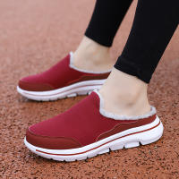 Zapatillas Casuales De Algodón Para Hombre Invierno Cómodas Y Cálidas Zapatillas De Casa Con Piel Media Botas De Nieve Suela EVA Zapatos Planos Suaves Talla Verdadera Para Adultos - details 27