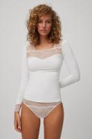 Camiseta Térmica Mujer Ysabel Mora 70005 Panacotta: Manga Larga, Cuello de Fantasía y Detalles en Blonda. - details 1