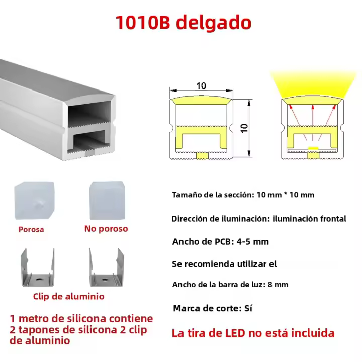 Tubo De Silicona Neón Flexible 1-5m LED Perfil Inmersión Impermeable IP67 Luz De Fita Decorativa Exterior Cinta LED Línea Continua - 1