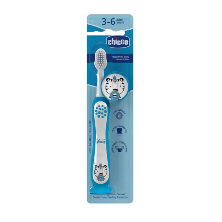 CHICCO CEPILLO DENTAL AZUL TIGRE 3-6 AÑOS - 1