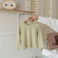 Camiseta De Algodón Para Niños Y Niñas Con Manga Larga En 9 Colores Estilo Casual Solido Base Coat Ropa De Ocio Unisex - details 21