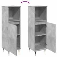 vidaXL Armario de baño madera contrachapada gris hormigón 30x30x100 cm - details 4
