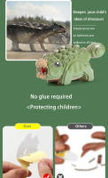 Puzzle 3D De Dinosaurio Para Niños Juguetes Educativos Montessori DIY Artesanía Divertida Modelación Tridimensional Para Niño Y Niña - details 2