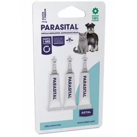 PARASITAL PEQUEÑAS Pipetas Repelentes Zotal Laboratorios para Gatos y Perros 3uds - Protección Duradera - 1