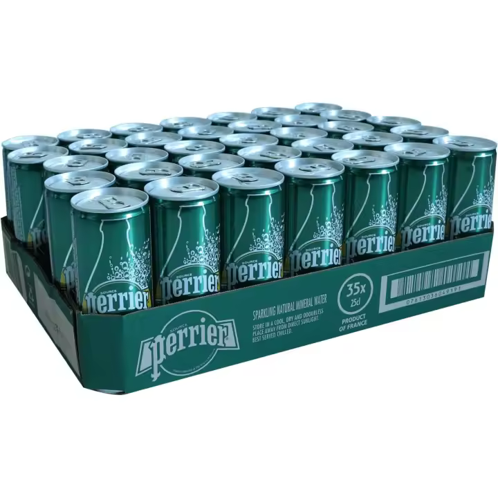 Perrier 250 ml Agua con Gas Lata slim (Paquete de 35) - 1