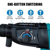 taladro rotativo inalámbrico sin escobillas, 2000W, 10600IPM, martillo eléctrico recargable, taladro de impacto para batería Makita - details 1