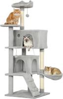 Árbol Rascador para Gatos, Árbol para Gatos , Torre Escalador con Múltiples Plataformas, Cama, 2 Cuevas, Hamaca, Escalera, Postes de Sisal, Bolas para Jugar, Gris Claro - details 0