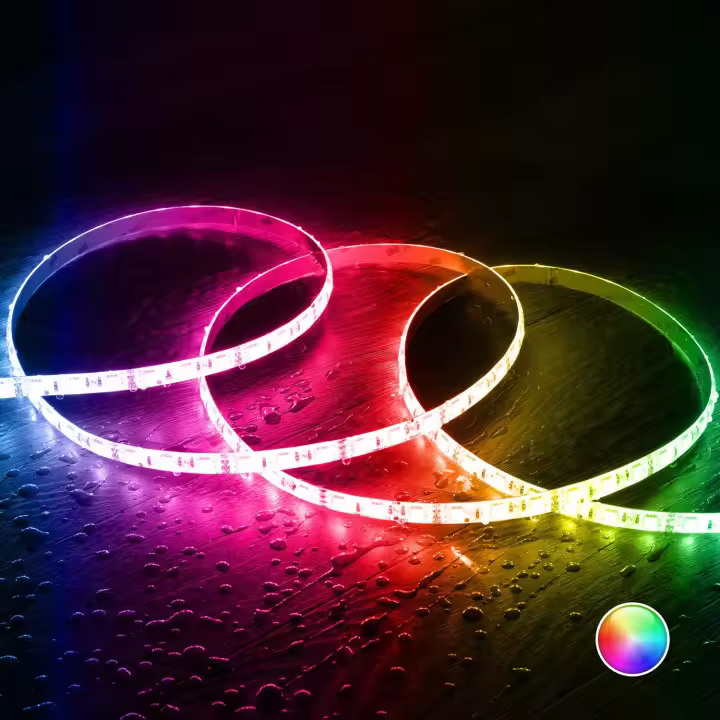 Ledkia Tira LED 12V RGB SMD 60 LED/m 5m 9W/m Ancho 10mm Corte 5cm IP65 RGB - 1