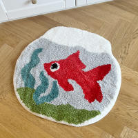 Alfombra De Peces Animados Antideslizante Para Sala De Estar Decorativa Alfombrilla De Piso Para Dormitorio Suave Y Duradera Regalo Para El Hogar - details 2
