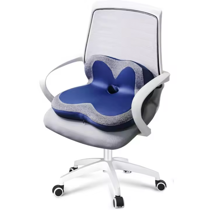 BIT Cojín de espuma viscoelástica para asiento, cojín para silla de oficina que envuelve completamente las caderas, cojín para silla de escritorio, cojín para aliviar el dolor de coxis, cómodo asiento antideslizante (C 47 x 35 x 5 cm) - 1