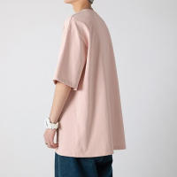 Camiseta De Algodón 100% De 220 Gsm Para Hombre Estilo Clásico Y Hip Hop Veraniega Manga Corta Oversized Para El Día - details 2