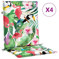 vidaXL Cojines para silla con respaldo bajo 4 uds tela Color Azul y blanco,  Verde y rosa,  Blanco y verde y mas Cojín Decorativo de Asiento Cojines de muebles de salon - details 1