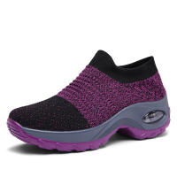 Calcetines Deportivos Casuales Para Mujer Zapatillas De Moda Con Suela Gruesa Y Almohadilla De Aire Tacón Inclinado Zapatos De Rock - details 6