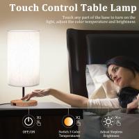 Lámpara de Mesilla de Noche con Puertos de Carga USB, Control Tactilla de 3 Temperaturas de Color y Lámpara de Registro Minimalista Regulable, Bombillas E27, Lectura Salón habitación Oficina [Clase de eficiencia energética G] - details 3