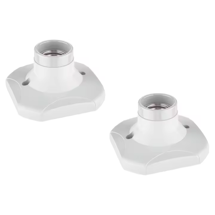 Portalámparas/plafón de 2 piezas, Porcelana, color Blanco, 1x E27 máx. 60 W - 1