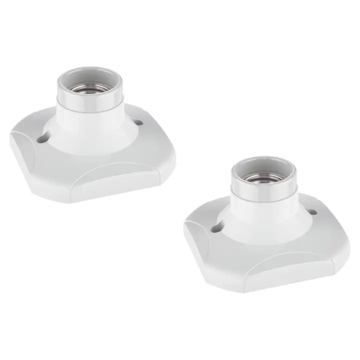 Portalámparas/plafón de 2 piezas, Porcelana, color Blanco, 1x E27 máx. 60 W - 1