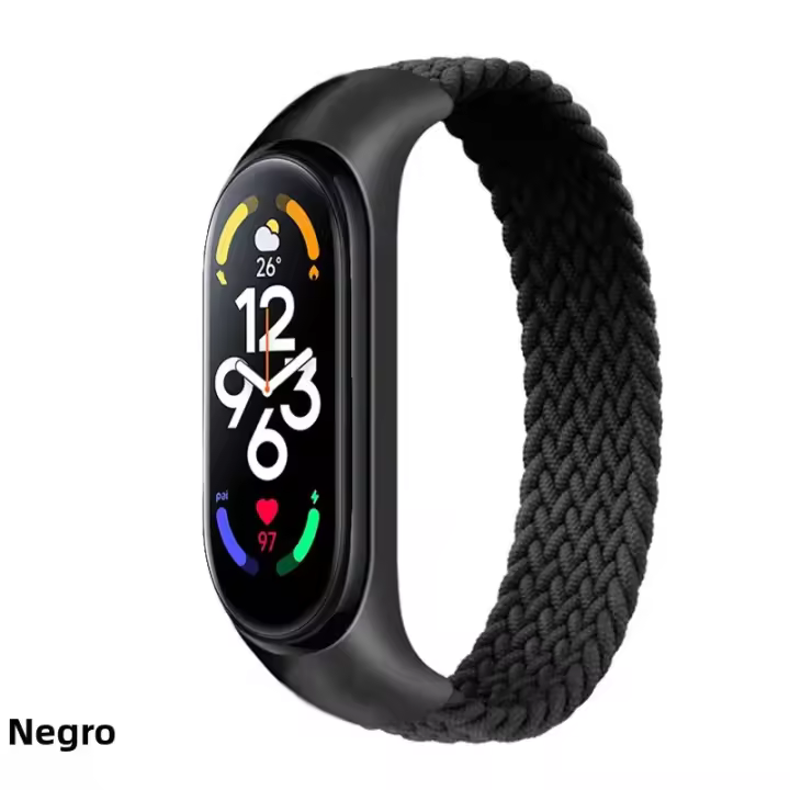 Correa De Pulsera Para Mi Band 6 De Nylon Tejido Solo Loop Pulsera Miband4 Miband5 Wristband Compatible Con Xiaomi Mi Band 3 4 5 6 7 - 1