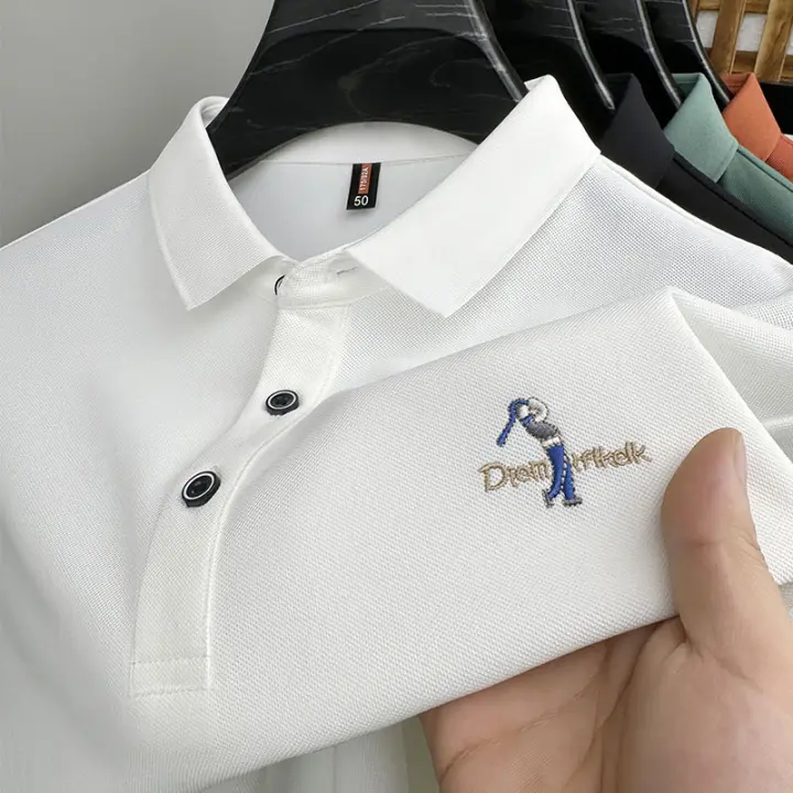 Camisa Polo De Verano 2024 Para Hombre De Marca Lujo Con Bordado Exquisito Estilo Negocios Casual Cuello Paul Breathable Top - 1