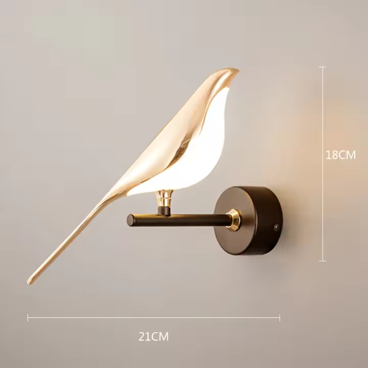 Lámpara De Pared LED Nórdica Con Pájaro Dorado Rotatable Para Sala De Estar Barra Lámpara De Noche Para Cama Moderna Instalación En Pared Material De Hierro Y Aluminio Fuente De Luz LED - 1