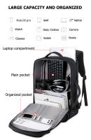 Mochila Expansible de 40L con Puerto de Carga USB Bolsa de Laptop Impermeable Diseño Sólido - details 4