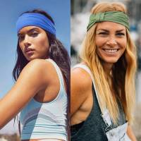 Headband Ancho Para Mujer Accesorio De Pelo Con Lazo Estilo Sólido Para Maquillaje Deporte Yoga Correr Uso Diario En Cuatro Estaciones Material Algodón - details 2