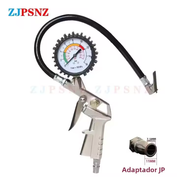 Medidor De Presión De Neumáticos Para Coche 0-220/0-16BarPsi Pistola De Aire Compresor Para Automóviles Motocicletas SUV Herramienta De Reparación De Neumáticos - 1