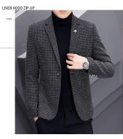 Traje Casual Grueso Para Hombre Estilo Coreano De Moda Abrigo Occidental Slim Ajustado Traje De Otoño E Invierno Con Cierre Simple - details 5
