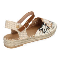Davinia Shoes Sandalias de Mujer, Diseño Floral, Detalles Bordados, Comodas y Elegantes con Suela de Yute y Cierre de Hebilla Ajustable. Shoes&Blues.es FB-3466-Negro - details 2
