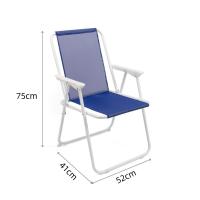 STARLEY-Silla de Playa Plegable Estructura Metal Blanco y Asiento de Poliéster,máx.110kg,Silla Para Exteriores,Playa, Jardín, Terraza,41x52x75cm - details 1