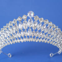 Diademas De Cristal Zirconia En Color Plata Para Mujer Corona De Novia Accesorios De Peluca Para Princesa Y Reina Fiesta Boda - details 3